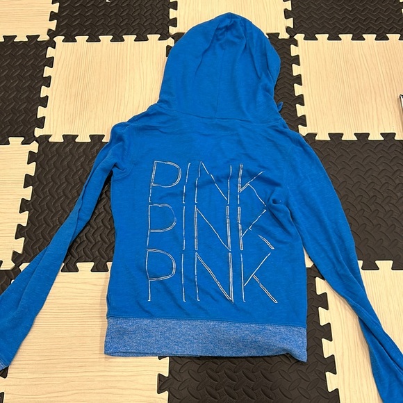 Pink Victoria’s Secret zip up in color, blue size extra small - Picture 6 of 8